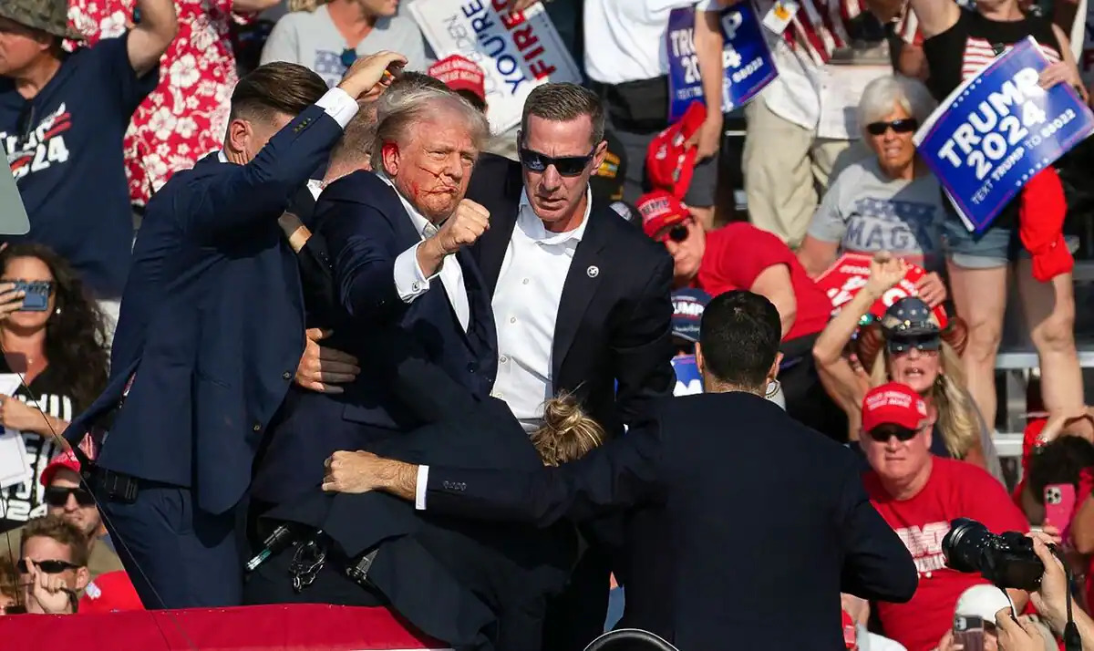 The scene of Trump’s assassination in Pennsylvania. The scene of Trump’s assassination in Pennsylvania.