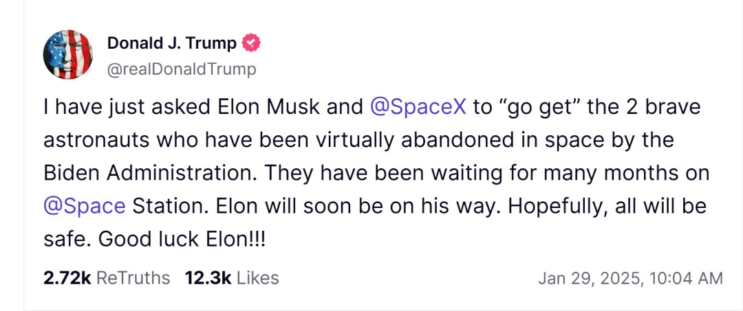 Trump posted on his social platform Real Social