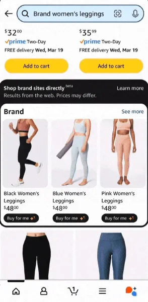 “Buy for Me” function on Amazon “Buy for Me” function on Amazon