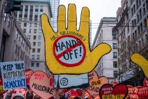 Massive protests broke out in the United States,Hands Off